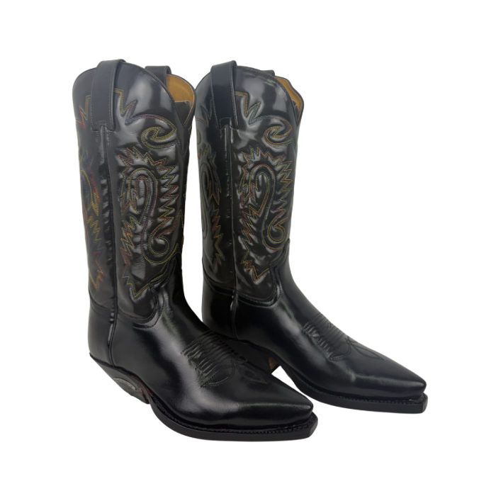 Sendra 2450 Florentic Black Multicolor Embroidered Boots