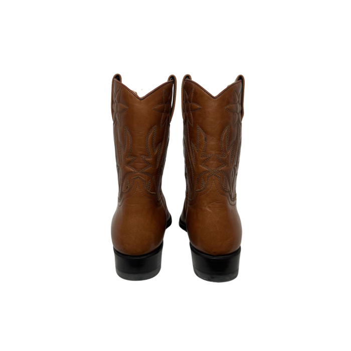 Botas estilo cowboy para mujer Sendra caña baja cuero color natural 2795