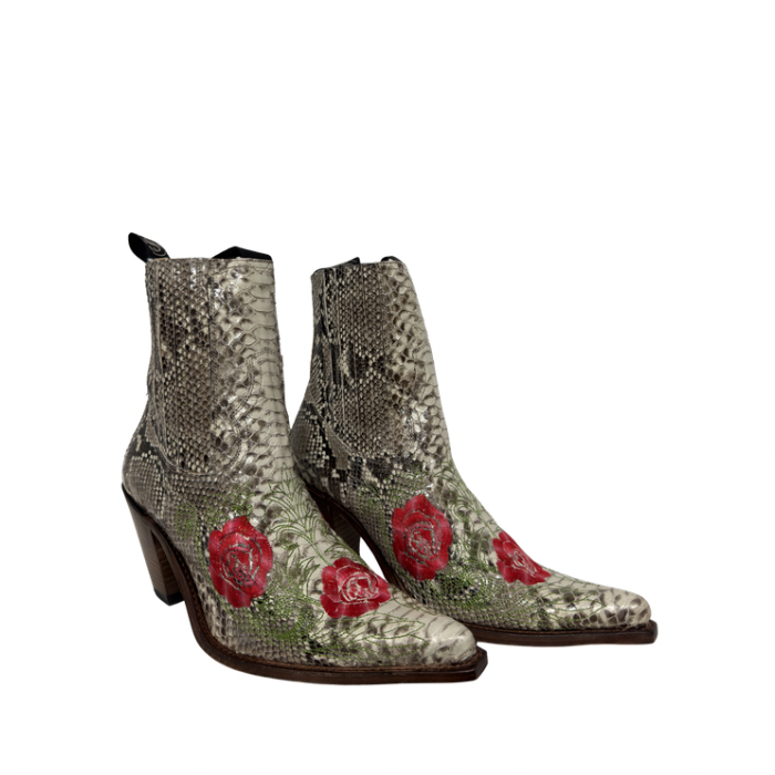Sendra Boots 7234 Pitón Blanco y Negro